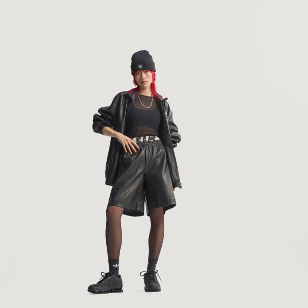 Negro Jorts extragrandes de cuero sintético Firebird