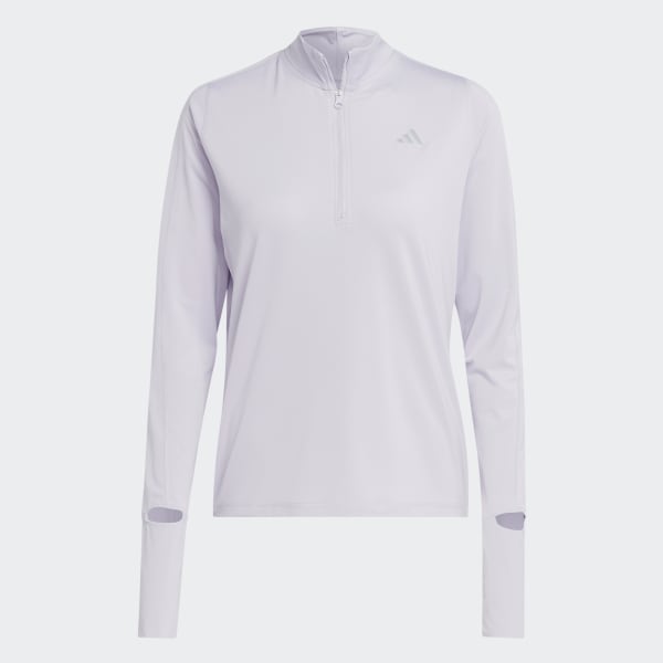 Purple 패스트 러닝 하프집 긴팔 탑