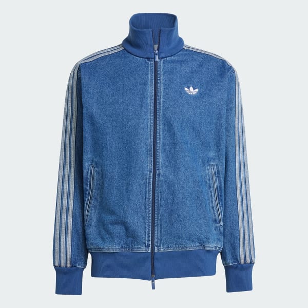 adidas Adicolor Denim Firebird Track Top - Blue | Free
