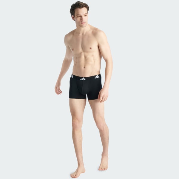 Schwarz Active Flex Cotton Boxershorts, 3er-Pack – Unterwäsche