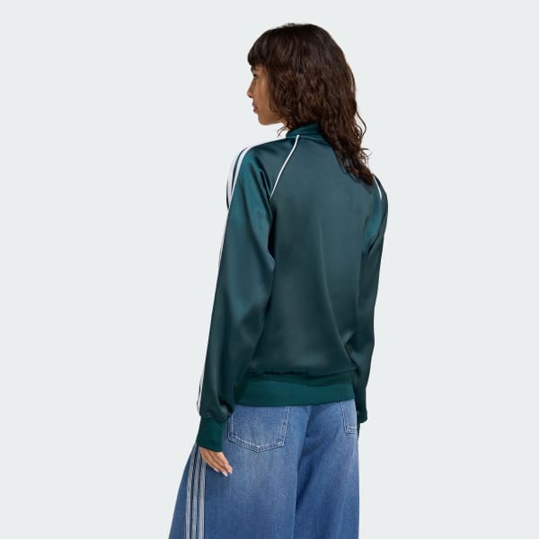 ●2773_2 新品 adidas ルーズサテントラックトップ グリーン M ○2773_2 新品 adidas ルーズサテントラックトップ グリーン M