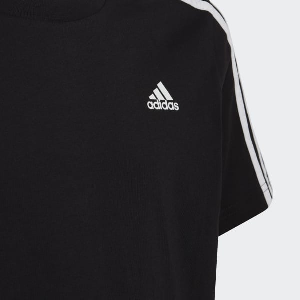 cierna Tričko Essentials 3-Stripes Cotton