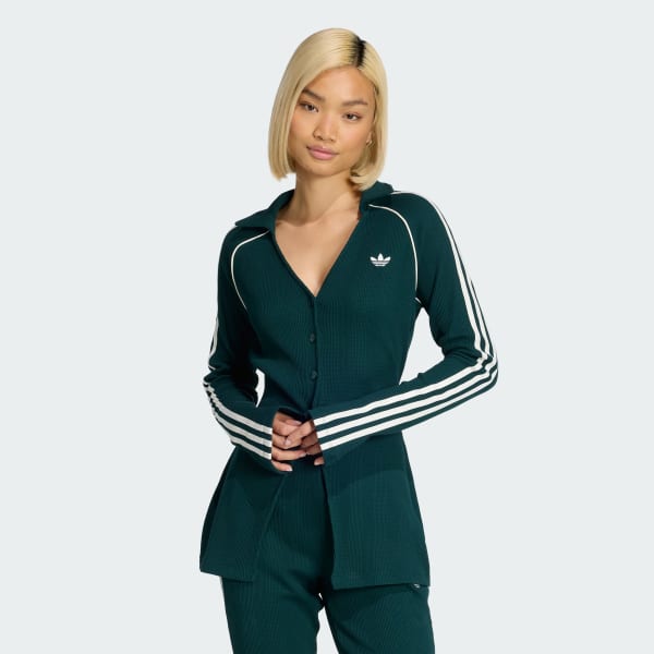 Verde CAMISETA DE TEJIDO WAFFLE CON BOTONES ADIDAS ORIGINALS