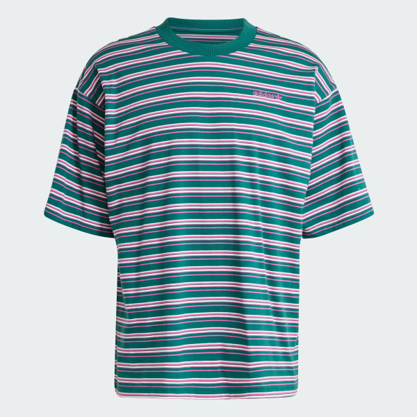 Verde Camiseta Loose Striped '80s