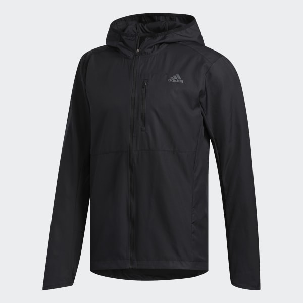 Czerń Own the Run Hooded Wind Jacket