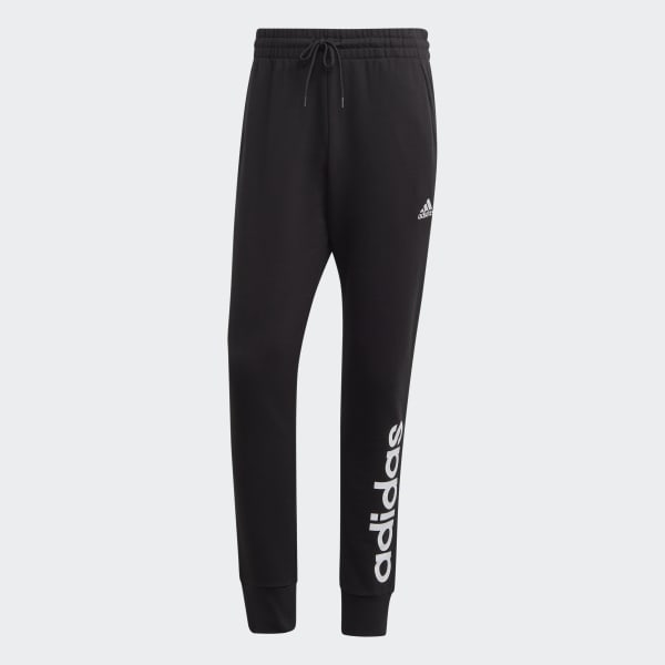 Preto Calça Moletinho Barra Afunilada Essentials Logo