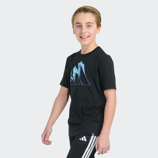 Black Short Sleeve Flame Logo Tee

