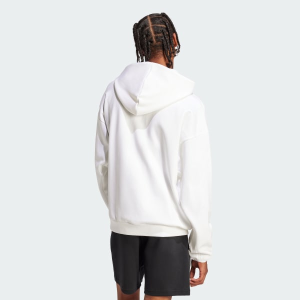 White Future Icons Small Logo Full-Zip Hoodie