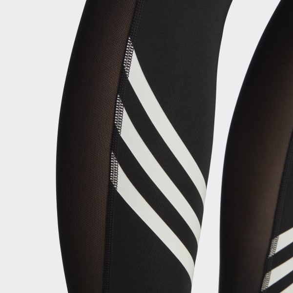 Adidas  Womens Techfit 3-Stripes Gym Tights (Black/White) – Platinum Sports