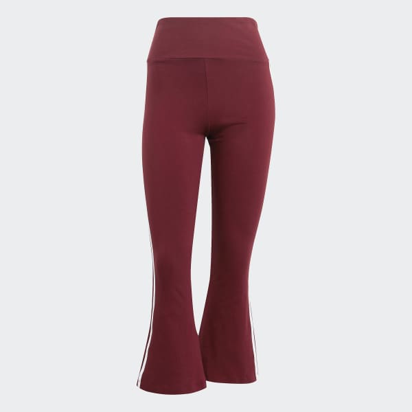 Bordowy Adicolor Classics 3-Stripes 7/8 Flare Leggings