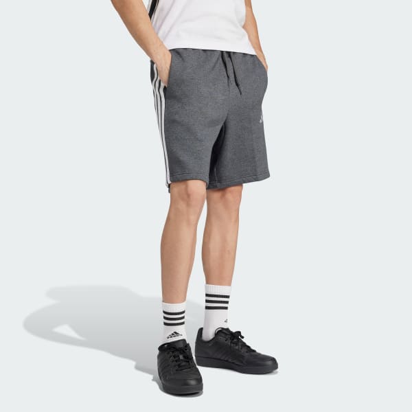 Grey Essentials 3-Stripes Fleece Shorts