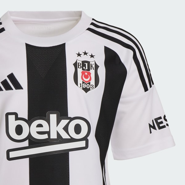 Beyaz Bjk Striped Home Jersey Youth