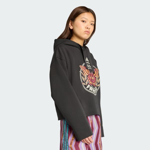 Schwarz adidas X Farm Kapuzenjacke