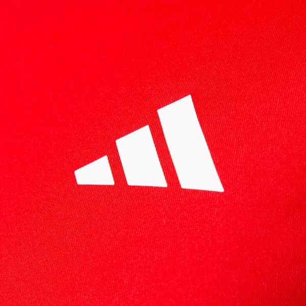 Red 3 Stripes Crewneck Tee