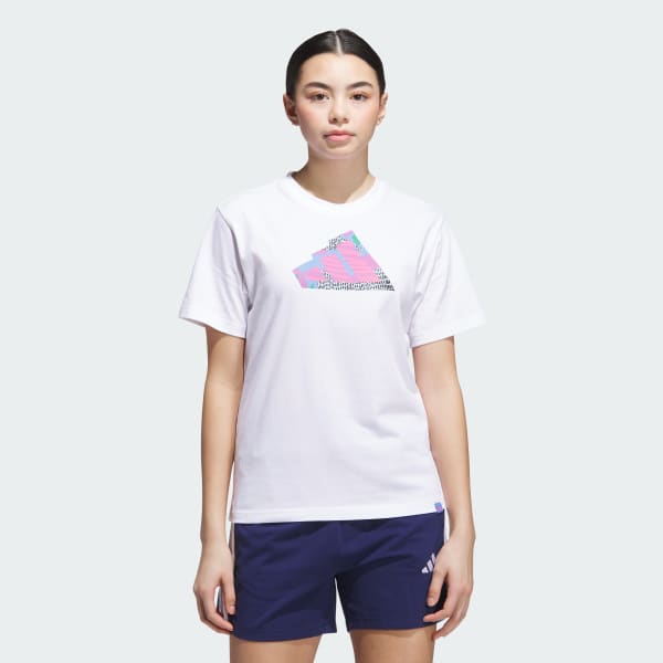 Branco Camiseta estampada de colagem DIY
