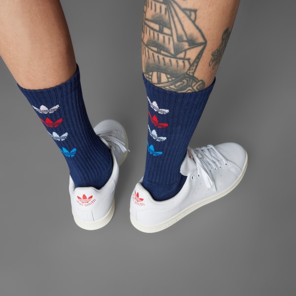 สีน้ำเงิน ถุงเท้ากอล์ฟความยาวครึ่งแข้ง Originals Trefoil