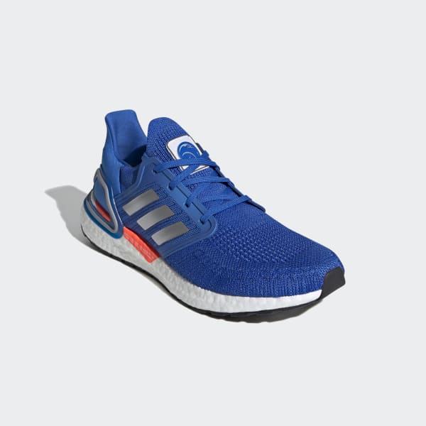 adidas ultra boost mens running shoes blue/white