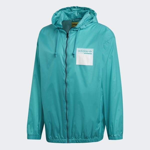 turquoise adidas windbreaker