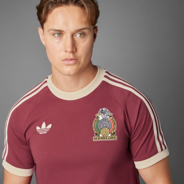 adidas Mexiko Adicolor 3 Streifen T Shirt Weinrot adidas Deutschland