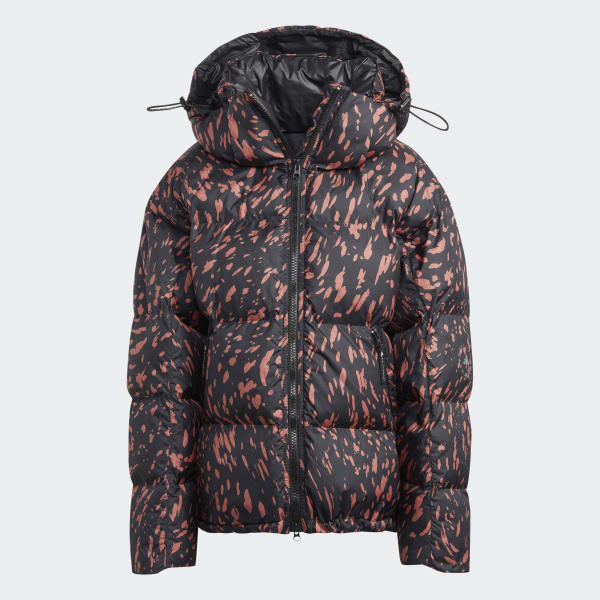 Brun adidas by Stella McCartney Mid-Length Printed Padded Winter Jacket