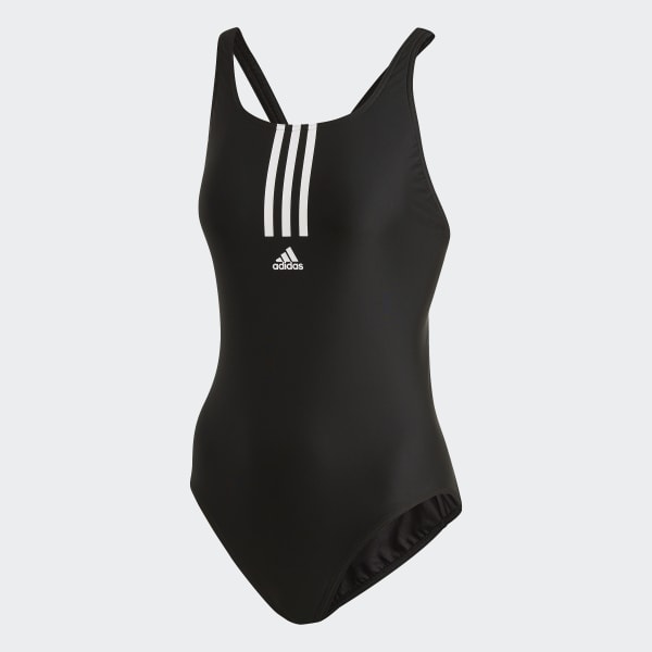 adidas SH3.RO Mid 3-Stripes Swimsuit - Black | Free Shipping with ...