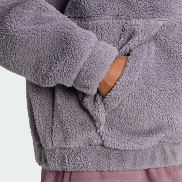 adidas Premium Essentials Polar Fleece Full Zip Sweatshirt Grey adidas UK