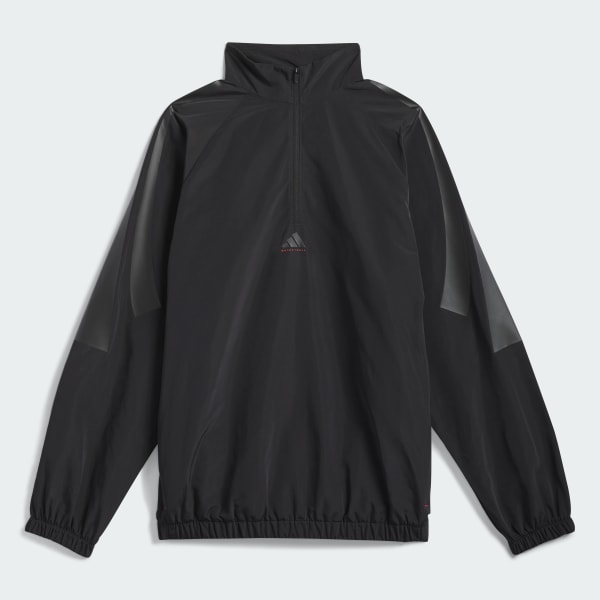 Negro Chaqueta adidas Basketball Tejida Medio Cierre Frontal (Unisex)