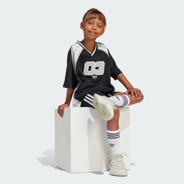 สีดำ เสื้อยืดผ้าเจอร์ซีย์ทรงโอเวอร์ไซส์