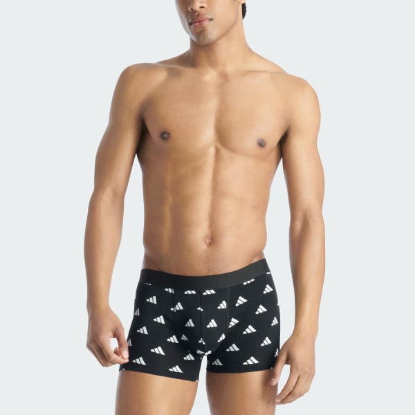Schwarz Active Flex Cotton Boxershorts, 3er-Pack – Unterwäsche