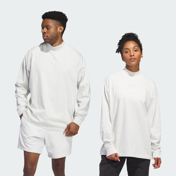 Gris Camiseta Basketball Manga Larga (Unisex)