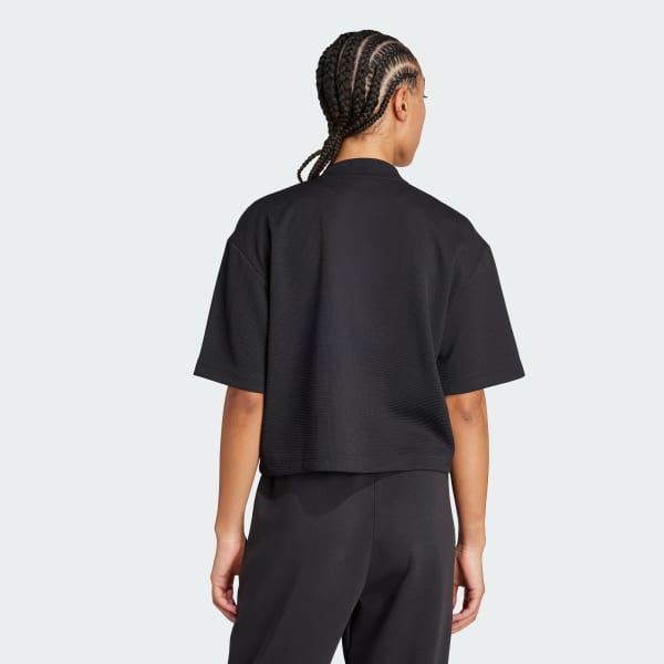 Black Yoga Motion Waffle Tee