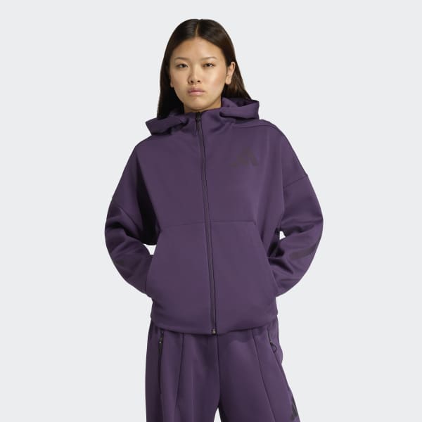 adidas パープル ジップアップ ワンピース adidas パープル ジップアップ ワンピース adidas パープル