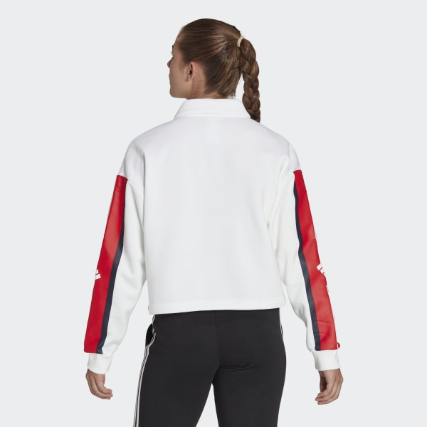 Blanc T-shirt de rugby en molleton à fines rayures colorblock Essentials RW373