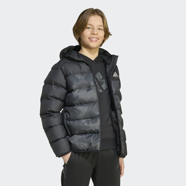 adidas Synthetic Down Allover-Print Jacket Kids - Black