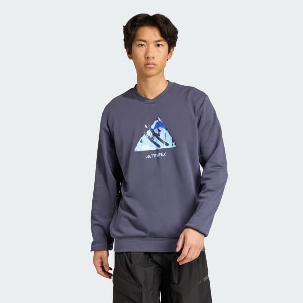 Blue TERREX SNOW GRAPHIC CREW Sweatshirt