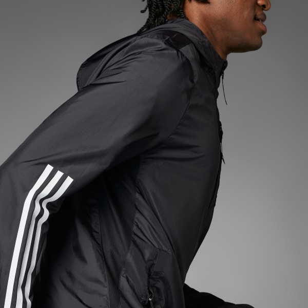 Negro Chaqueta Own the Run 3 Franjas