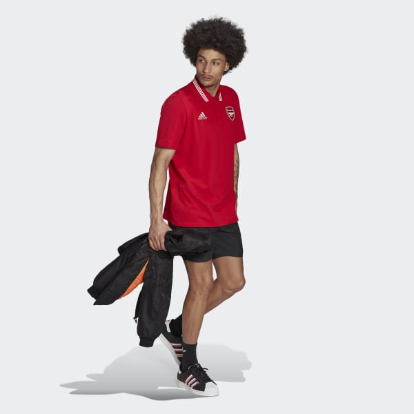 Rot FC Arsenal 3-Streifen Poloshirt