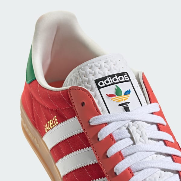 Womens red adidas gazelle shoes top
