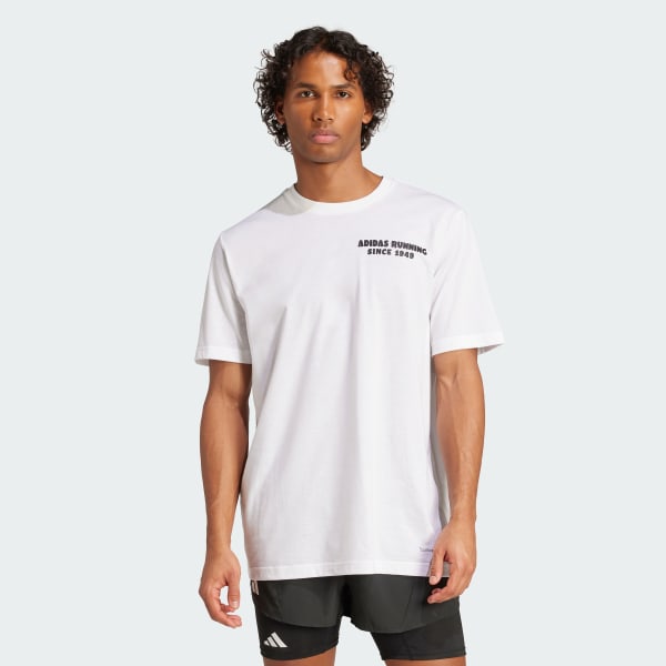 Putih T-shirt Grafis "Running Tacos Later"