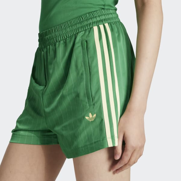 【ADIDAS】Pinstripe Satin Short Pants - Brown / KC4236 adidas Originals Pinstripe Satin Shorts Women's Lifestyle