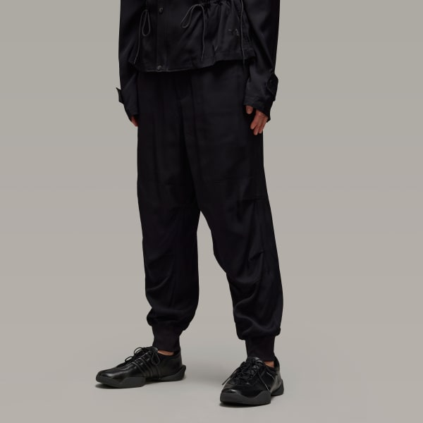 Black Y-3 Rayon Twill Elasticated Cuff Pants