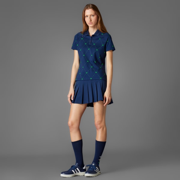 Biru Kaus Polo Motif Trefoil Originals