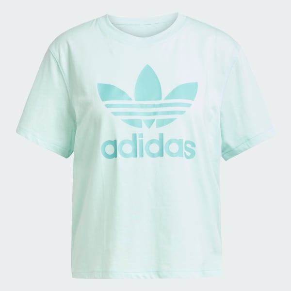 Turquoise T-shirt boxy Adicolor Trèfle