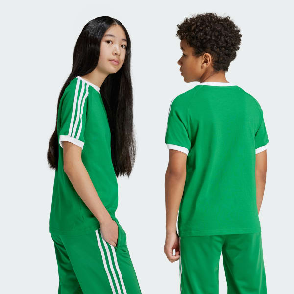 Verde T-shirt 3-Stripes Adicolor – Criança