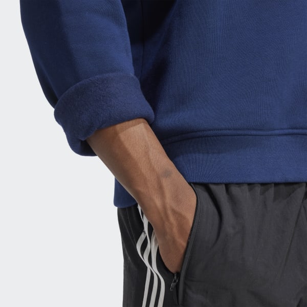 adidas Trefoil Essentials Crew Sweatshirt - Blue | Free