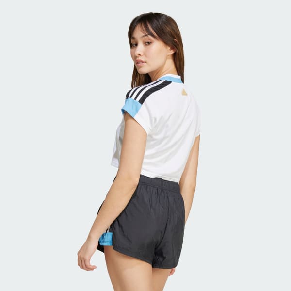 White Tiro Cut 3-Stripes Crop Jersey