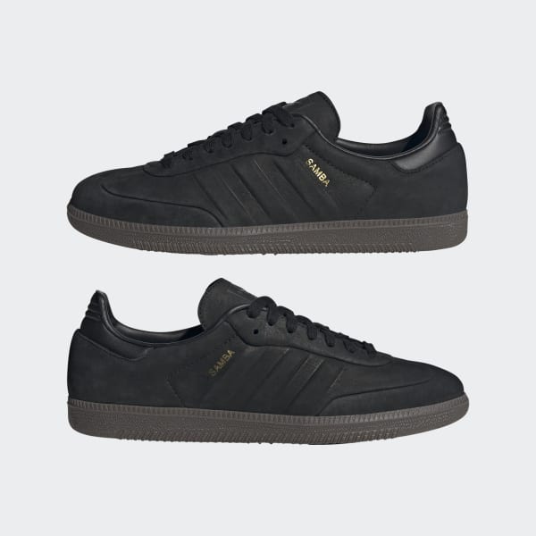 Mens black outlet adidas samba trainers