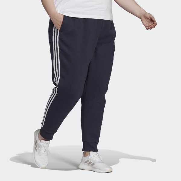 Essentials 3-Stripes Fleece Pants (Plus Size)