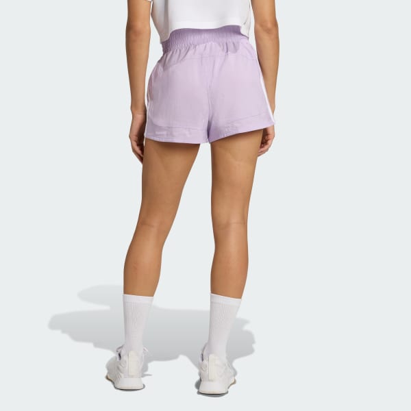 Purple Pacer Training 3-Stripes Woven High-Rise Shorts