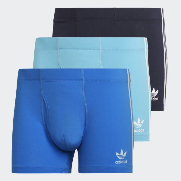 Blau Comfort Flex Cotton 3-Streifen Boxershorts, 3 Paar